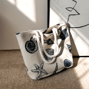 Shell Pattern Canvas Tote Bag