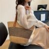 11e8df7d-eba5-4a73-ac7e-90a6a99bae6e.jpg Summer Maxi Straw Tote Oversized Striped Beach & City Carry Bag