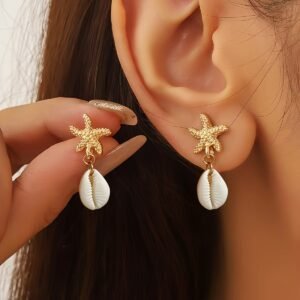 1 Pair of Summer Vacation Ocean Themed Women's Fashion Stud Earrings