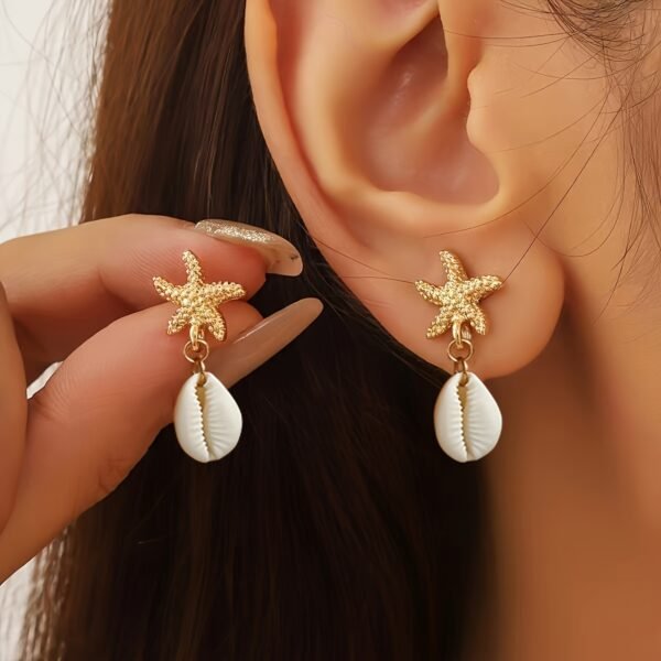14597b0e-7bc2-4fb5-9fd4-295bd37df8e2.jpg 1 Pair of Summer Vacation Ocean Themed Women's Fashion Stud Earrings