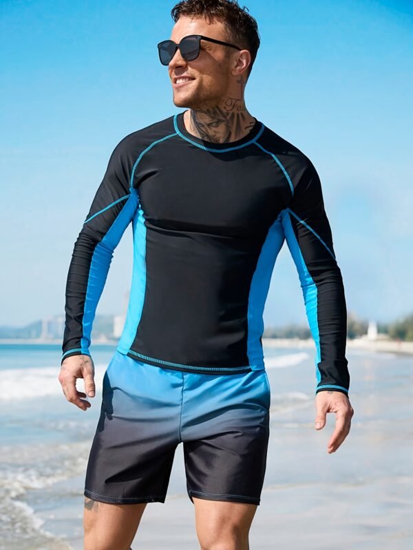 2e707379-5d27-4890-bbcc-503308a3c3d2.jpg Men's Slim Fit Patchwork Long Sleeve Fashion Swimwear Set