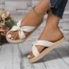 5eab1246-6419-48c6-9865-18ea07b204ec.jpg Luxe Beige Chain Slides Jewelry-Inspired Flat Slippers