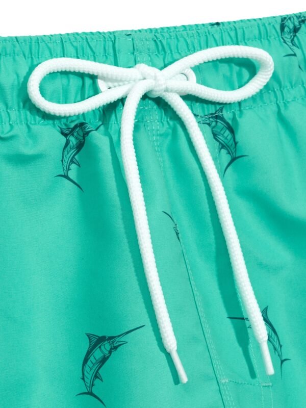 64fc7572-8251-4da4-a6aa-3bf84bacd6bc.jpg Men's Quick-Dry Swim Trunks with Dolphin Print - Drawstring Waist