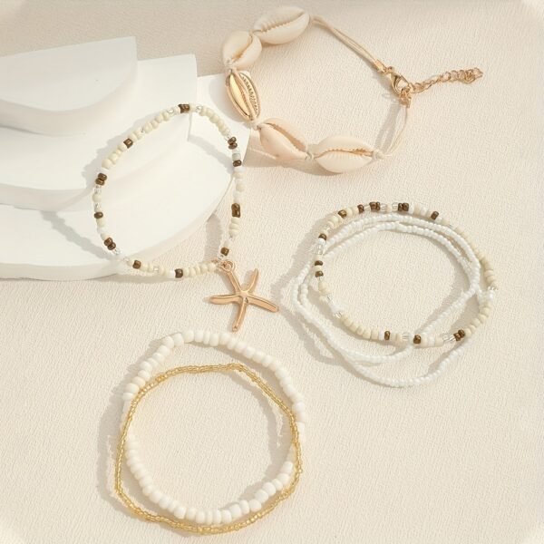 691fcb6d-0737-480e-9f95-b82fe795d2c4.jpg Bohemian Style Starfish Handmade Beaded Shell Bracelet Set
