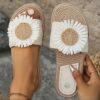 6fd8f4ed-6205-45be-ad9e-a22c28db75e1.jpg Bohemian Style Women's Summer Sandals Woven Straw Platform Daisy Slippers