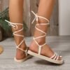 81e3f1b1-6afc-4613-8947-c533028b0942.jpg Women's Versatile Simple Casual White Flat Roman Strap Sandals
