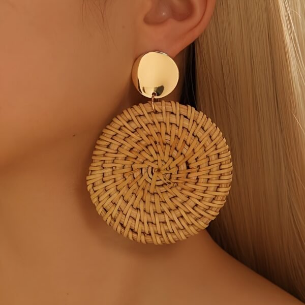 8a44c332-c983-4884-9d84-0bee18ab9b71.jpg Brown Vine-made Round Woven Earrings