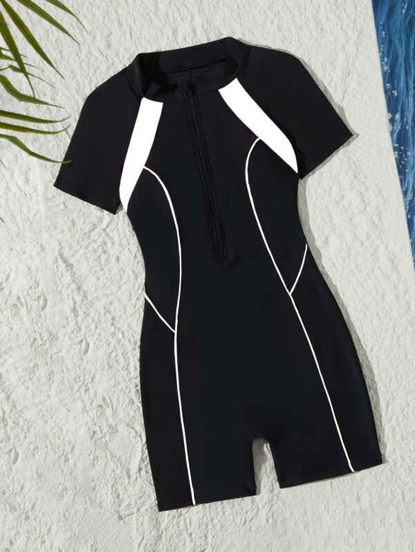948f355e-48ba-46d7-b7af-47a8abf9647c.jpg European And American Summer Popular Competition Bodysuit with Color-Blocking And Front Zipper for Women'S Beach Sports Swimsuit