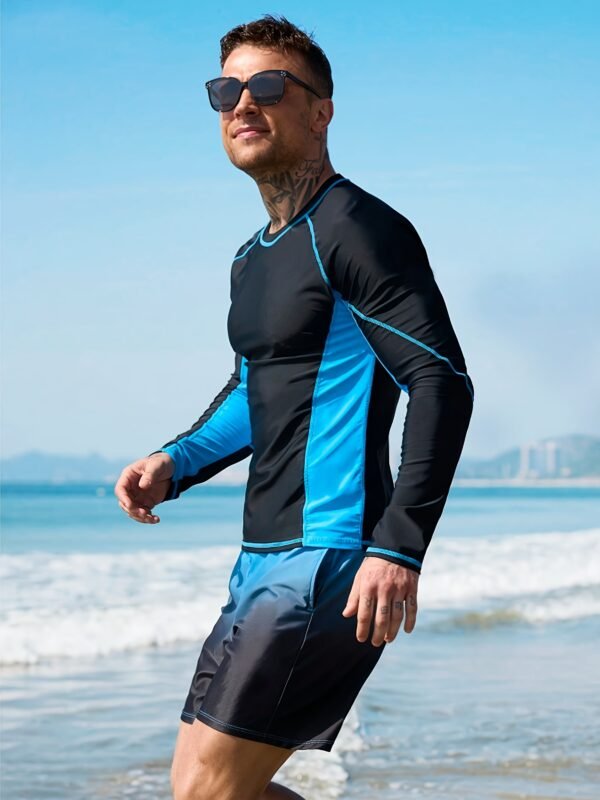 b06d3886-bad8-4bb7-933b-56168a3a1780.jpg Men's Slim Fit Patchwork Long Sleeve Fashion Swimwear Set