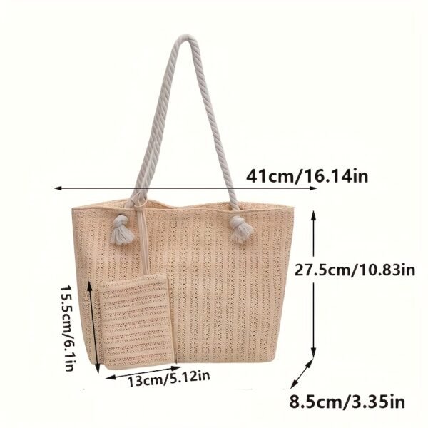 b978c803-2595-412a-9a00-a1f57aee858b.jpg Summer Woven Large Capacity Straw Shoulder Bag Handamde Top Handle Tote Bag with Small Purse