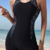 bd687ccc-d3cf-4a91-aae4-e3a83493b961.jpg New Women's One-Piece Swimsuit with Vest Top and Printed Patchwork Briefs