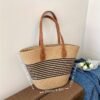 c007867d-d4f8-4c91-beee-222943345bd8.jpg Summer Maxi Straw Tote Oversized Striped Beach & City Carry Bag