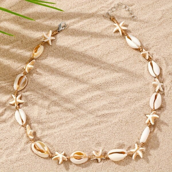 c3534b5d-4b0d-4235-a768-753531f3bd0d.jpg Bohemian Style Braided Cord Sea Star and Shell Decorative Summer Beach Necklace