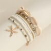 cee35822-71c7-45cc-8921-99ef33241e77.jpg Bohemian Style Starfish Handmade Beaded Shell Bracelet Set