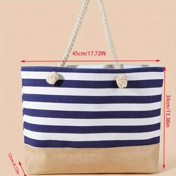 de9d35a6-cfd9-48da-8ce0-0a4068baf689.jpg Large Capacity Striped Pattern Women'S Beach Tote Bag with Comfortable Handles