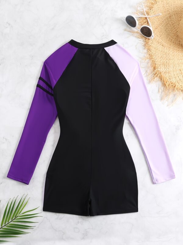 df0d9a65-a3dd-47d2-ae08-e1e44b634116.jpg One-piece Color-blocked Zip-up Competitive Swimsuit