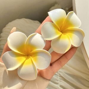 1pc Fashion Cute Women'S Cute Yellow Plumeria Hairpins