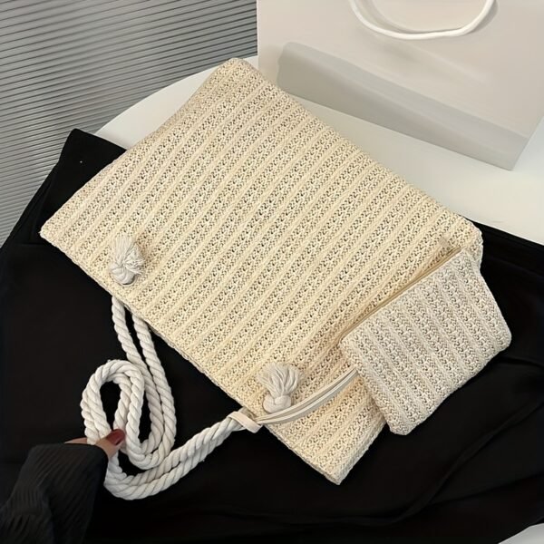 e73509b4-9821-49a4-b02d-6aa2197ef6d9.jpg Summer Woven Large Capacity Straw Shoulder Bag Handamde Top Handle Tote Bag with Small Purse