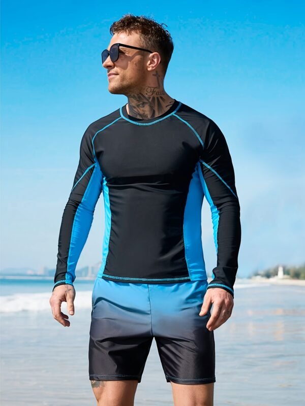 e7376e18-7ac0-4056-ad03-146f7501019d.jpg Men's Slim Fit Patchwork Long Sleeve Fashion Swimwear Set