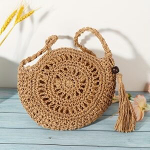 Boho Luxe Round Cutout Bag Handcrafted Crossbody Statement Piece